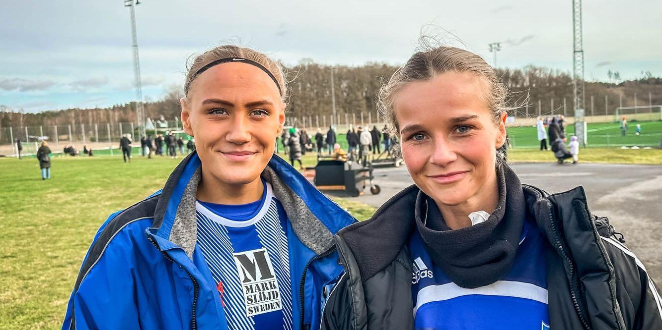 Maja Ragnewall och Annika Jonsson som gjorde de två första målen.