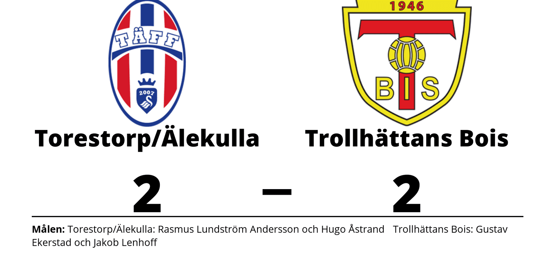 Torestorp/ Älekulla FF spelade lika mot Trollhättans BoIS