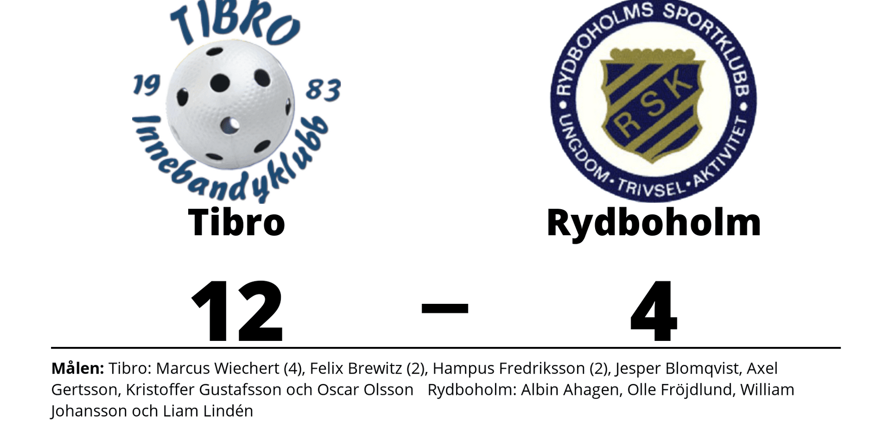 Tibro IBK vann mot Rydboholms SK