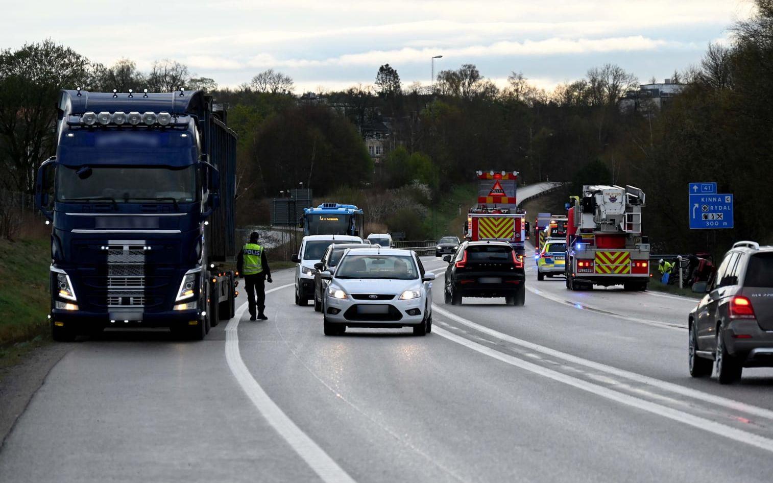 Det var begränsad framkomlighet under olyckan.