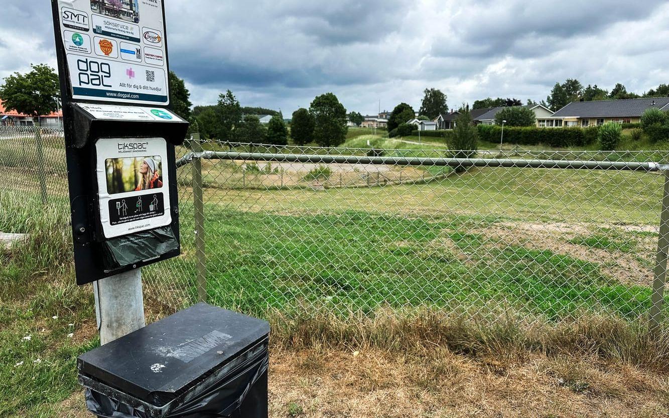 Tikspac stationer finns runtom Mark med gratis plastpåsar. Främst avsedda för att plocka upp hundbajs.