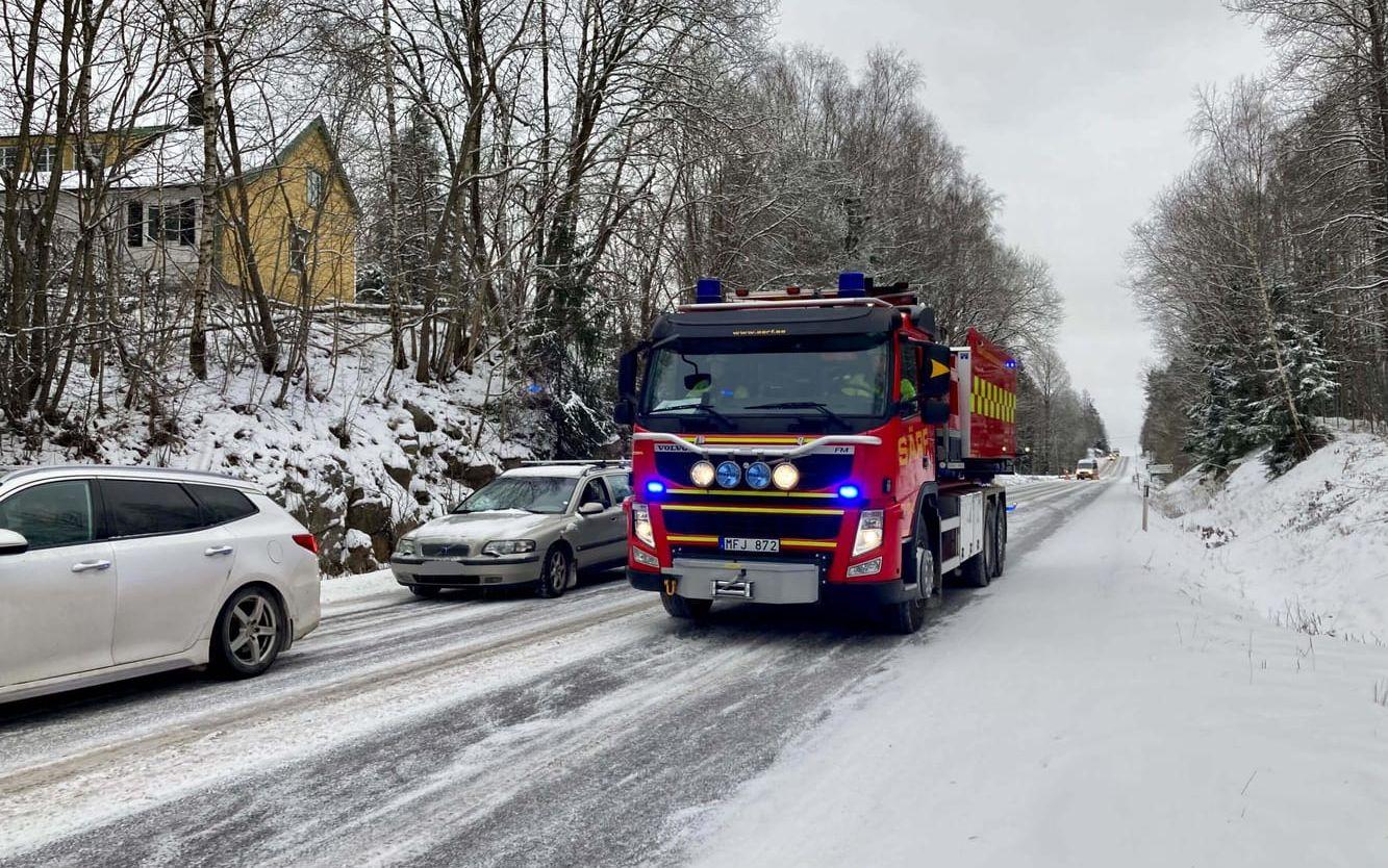 En av olyckorna inträffade på väg 156 strax innan Hyssna. 