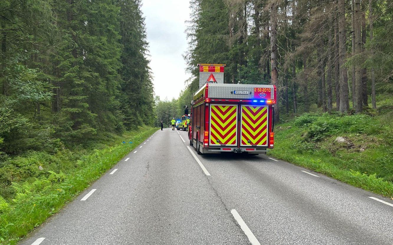 En personbil hamnade i diket efter att ha väjt för ett rådjur.